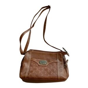 b.o.c. Born Concept Crossbody Bag Women Small Brown Embossed Faux Leather